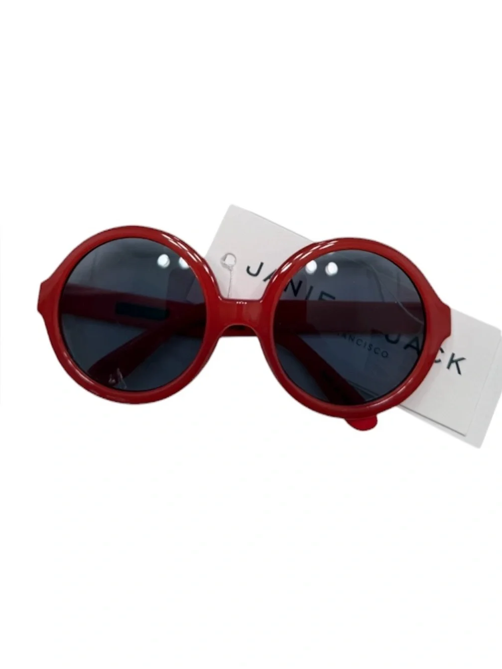 Janie and Jack Red Round Kids Sunglasses